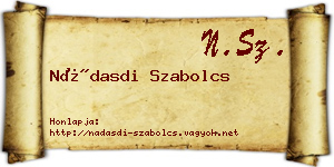 Nádasdi Szabolcs névjegykártya