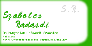 szabolcs nadasdi business card